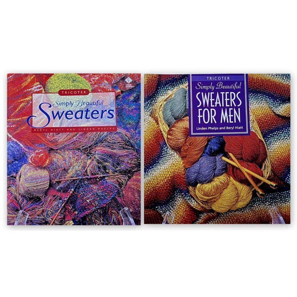 Knitting Books 2 Simply Beautiful Sweaters & Simply Beautiful Sweaters 4 Men NEW